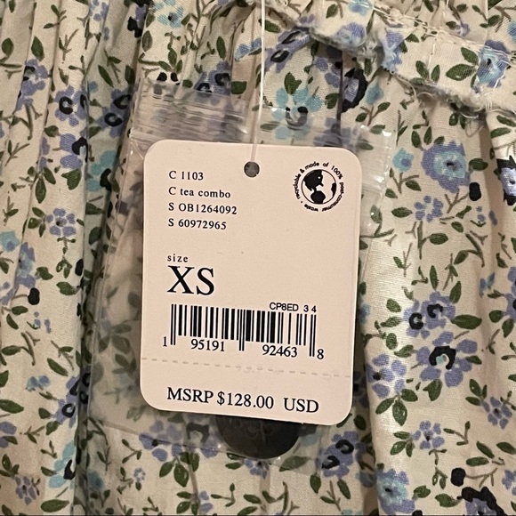 Free People Cotton Petunia Mini Dress Womens In Tea Combo Sz XS $128 Boho Floral - Picture 4 of 11